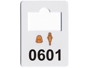 Garderobemerker plast nummerert 601-700 plastmerker med hull til garderobe 